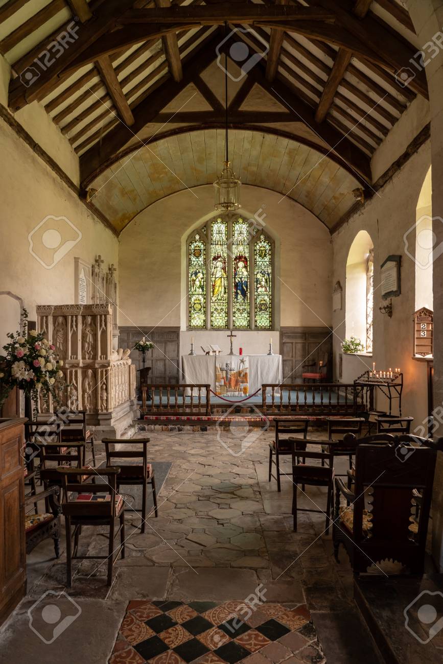 Interior Of A Very Simple Church Of England Chapel Of St Michael