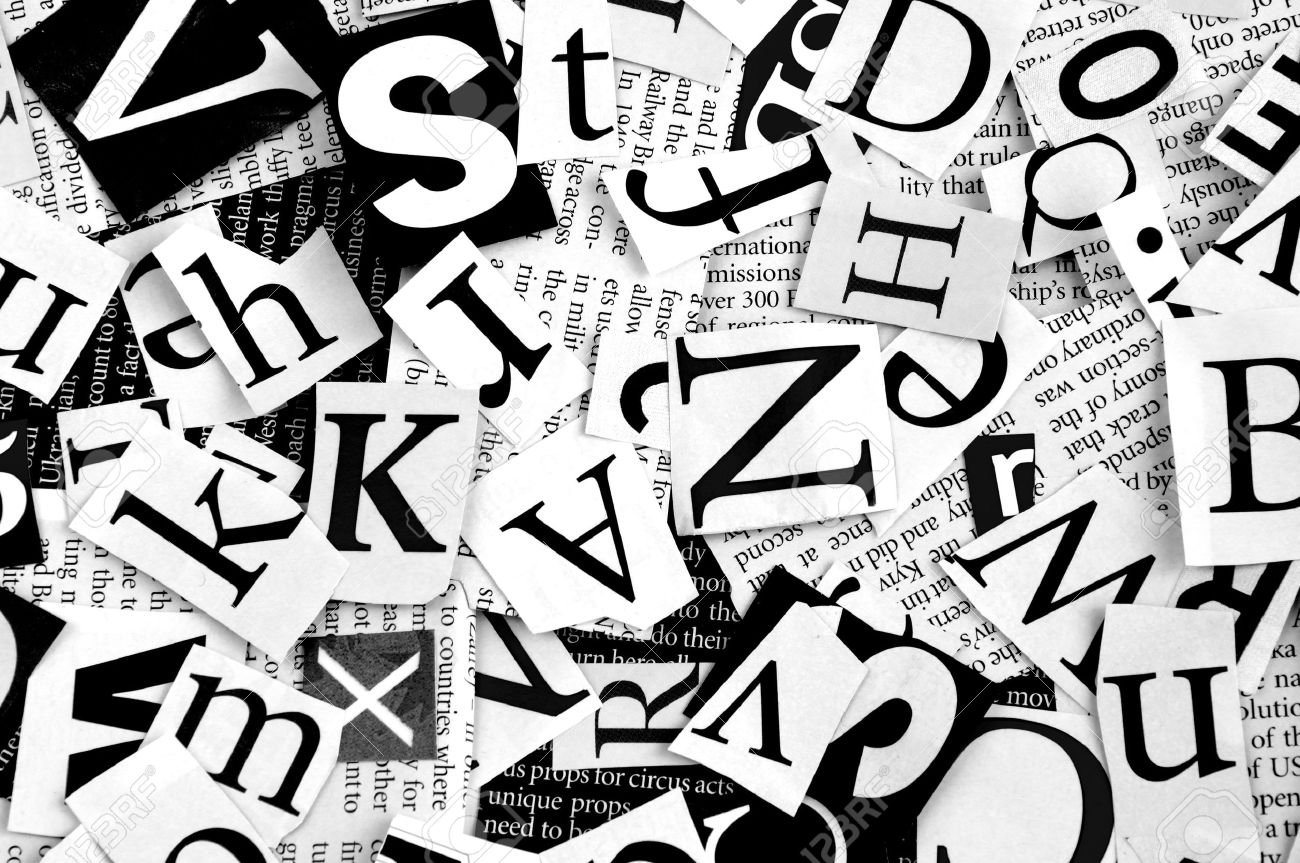 Letters Cut From Newspaper Background Stock Photo Letters Cut From Newspaper Background Stock Photo
