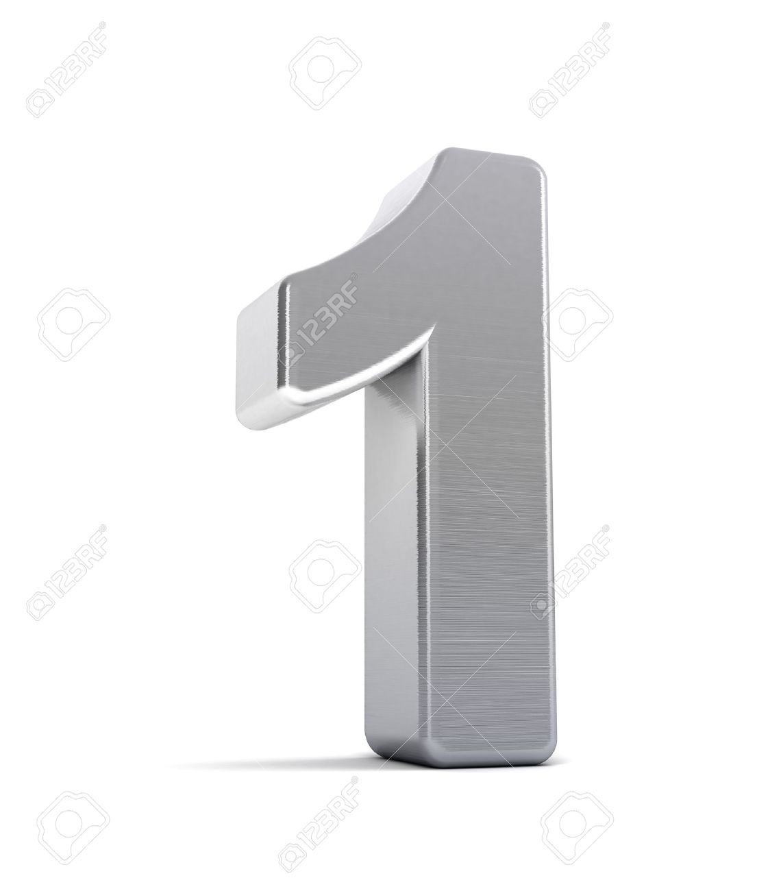 The number one as a brushed chrome object over white - 8853458 The number one as a brushed chrome object over white - 8853458