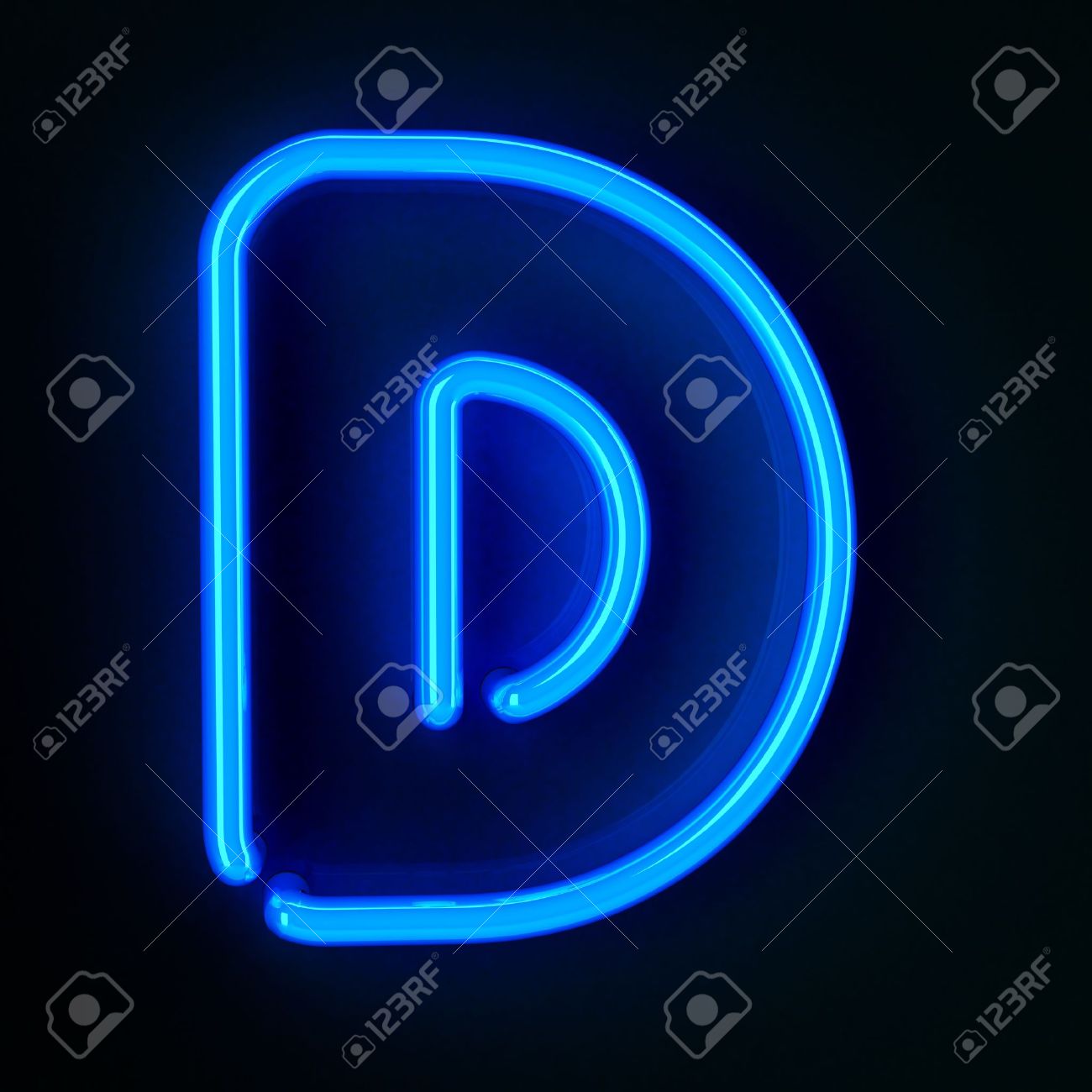 文字 d で非常に詳細なネオンサイン ロイヤリティーフリーフォト