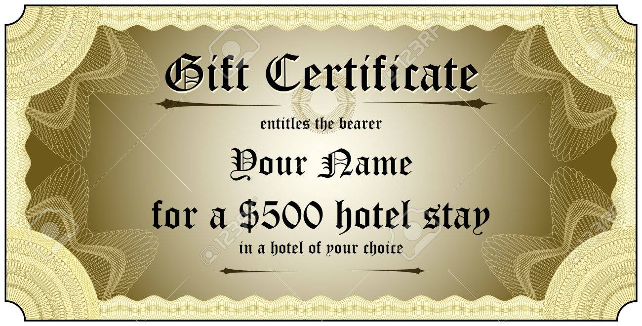 Gift Certificate With Nice Guilloche Patterns For A Unique And Within This Certificate Entitles The Bearer Template