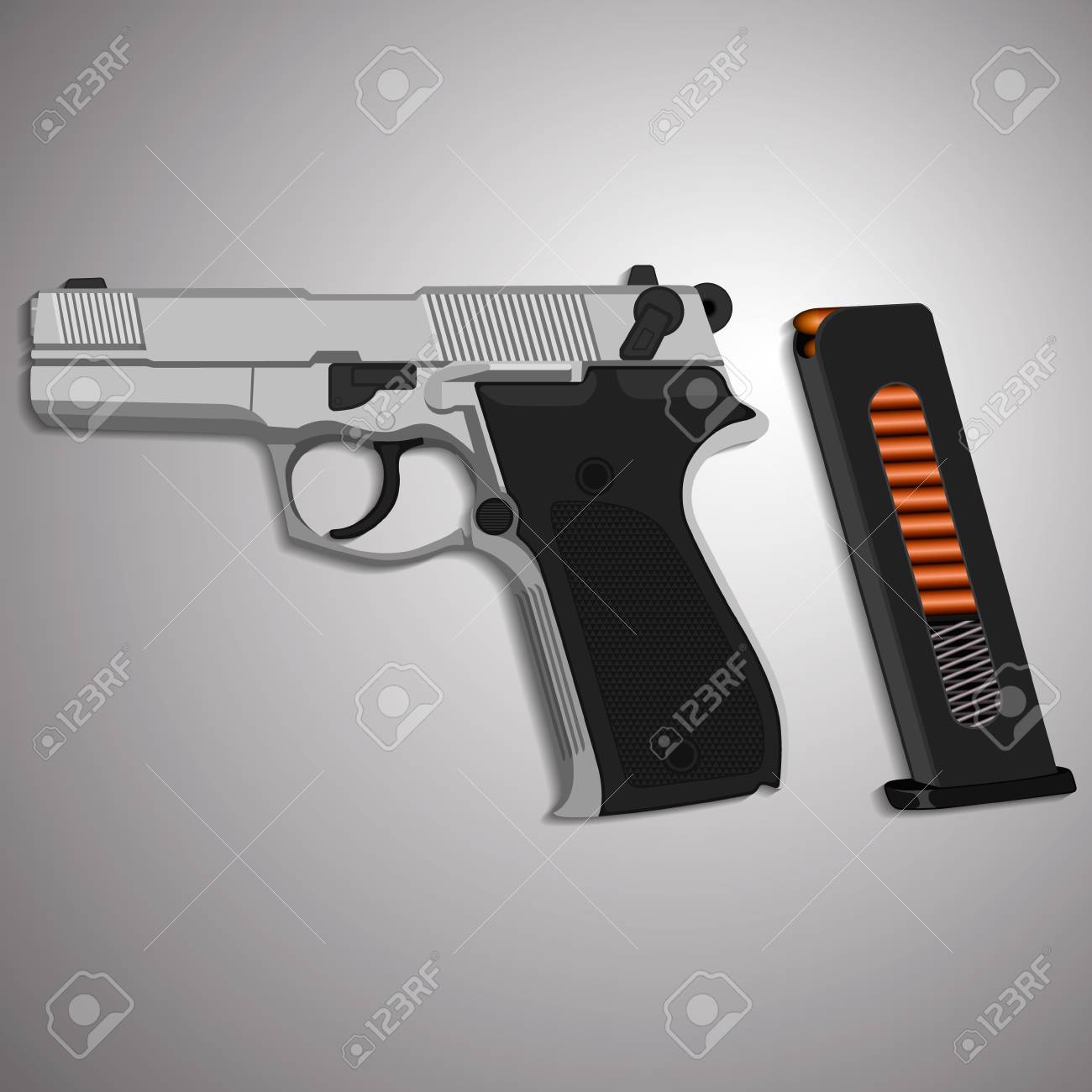 プラスチック製のハンドルとクリップ鉄銃のイラスト素材 ベクタ Image