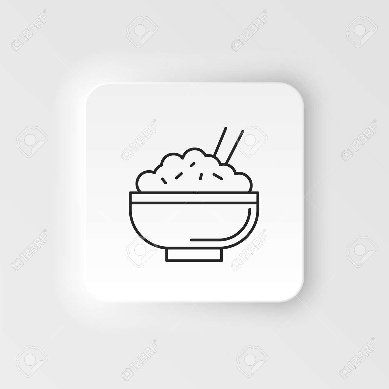 Cone de vetor de comida e bebida de estilo neutromórfico. símbolo de linha de ícone de tigela de arroz. elemento de comida japão isolado de qualidade premium no estilo moderno no fundo branco de neumorfismo - 186324419 Cone de vetor de comida e bebida de estilo neutromórfico. símbolo de linha de ícone de tigela de arroz. elemento de comida japão isolado de qualidade premium no estilo moderno no fundo branco de neumorfismo - 186324419