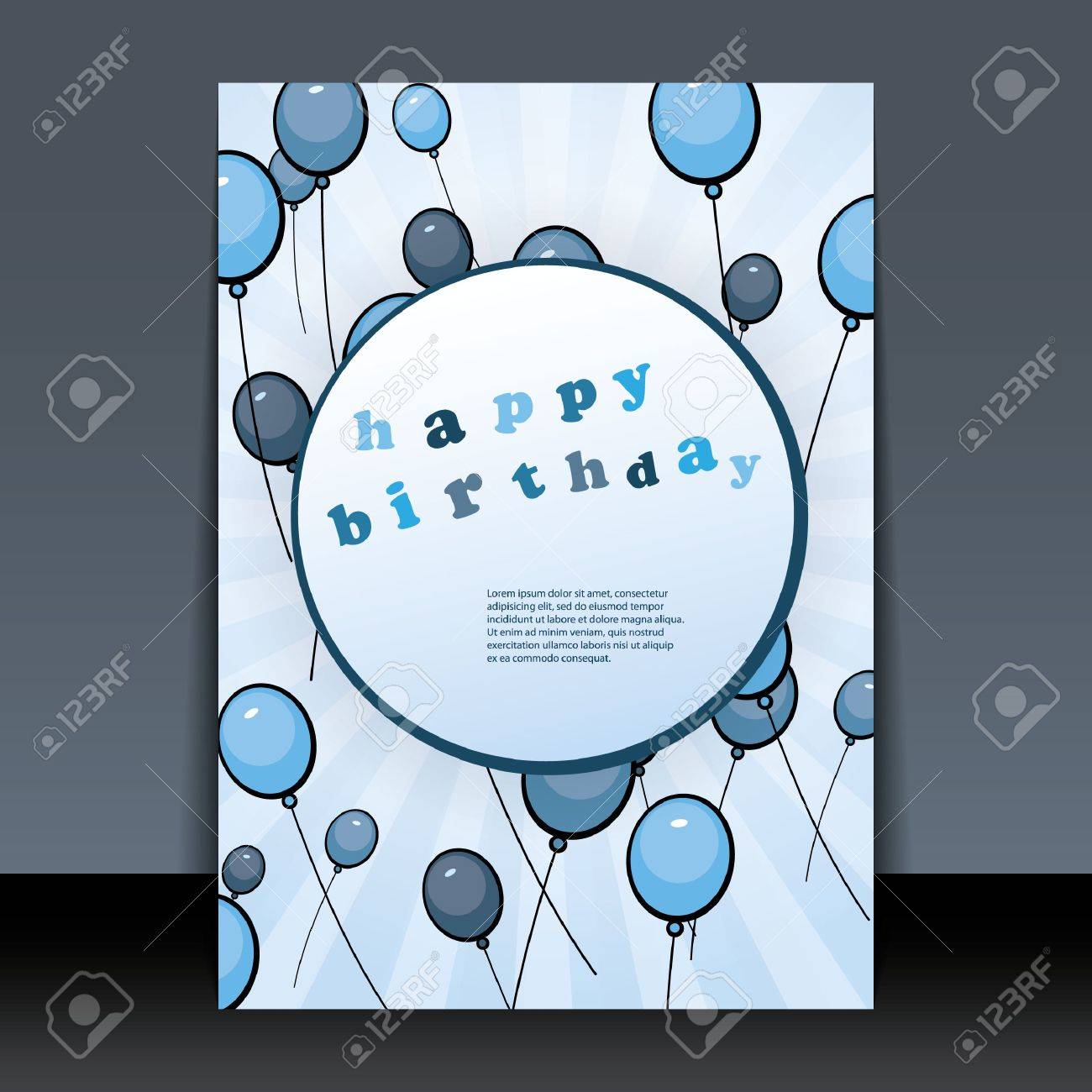 Birthday Card, Flyer Or Cover Design Royalty Free SVG, Cliparts, Vectors,  and Stock Illustration. Image 12035280., image size:1300x1300