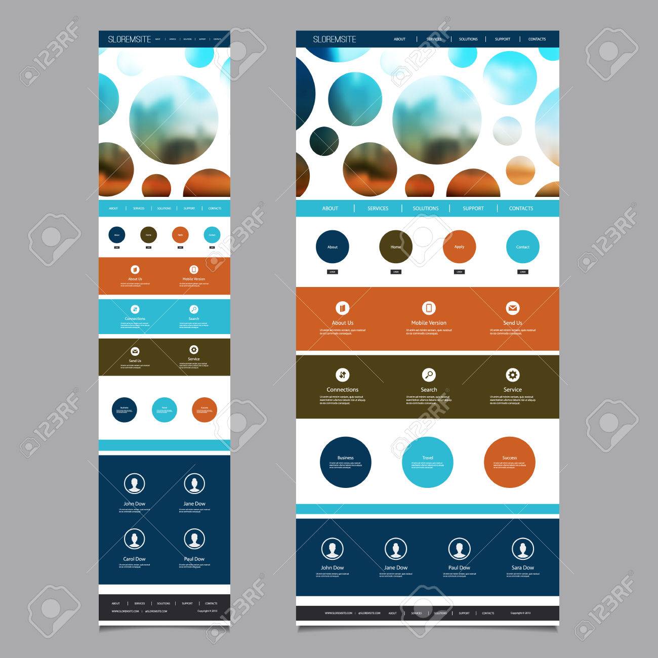 modern style responsive one page website template layout with