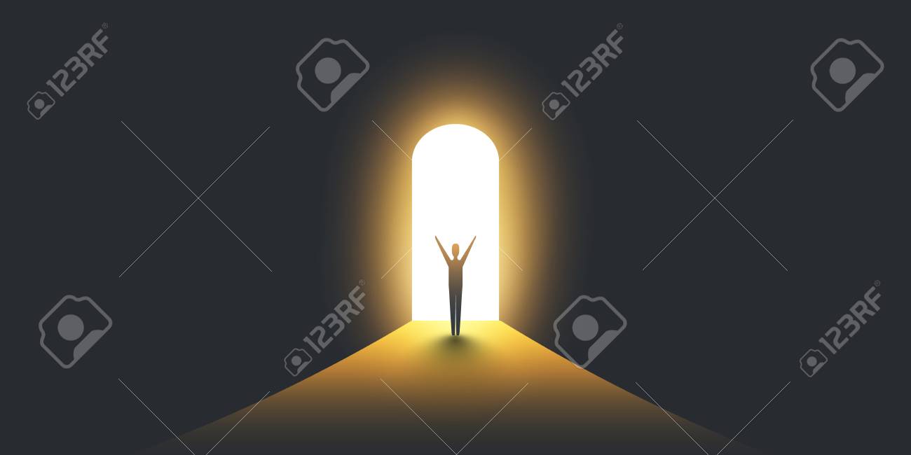 New Possibilities, Hope - Business Finding Solution Vector Concept - Businessman Standing in Dark, Symbol of Light at the End of the Tunnel - 109194753 New Possibilities, Hope - Business Finding Solution Vector Concept - Businessman Standing in Dark, Symbol of Light at the End of the Tunnel - 109194753