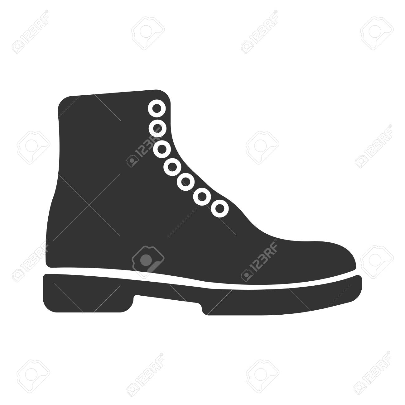 Simple black vector boots icon. Concept tourism, store, shop.