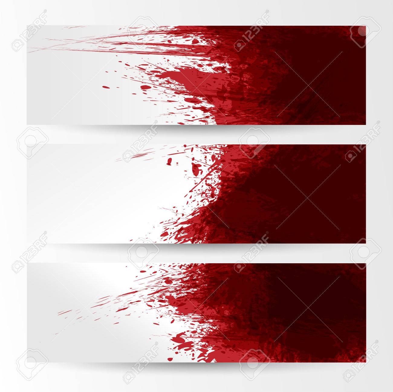 Set Of Three Banners Abstract Headers With Red Blots Royalty Free Cliparts Vectors And Stock Illustration Image