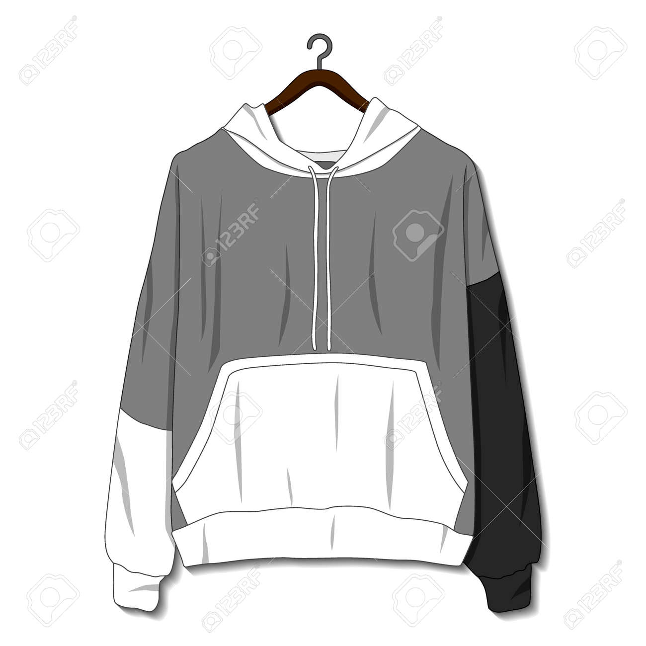 Hoodie jacket isolated on white background. Mockup template - 168266583 Hoodie jacket isolated on white background. Mockup template - 168266583