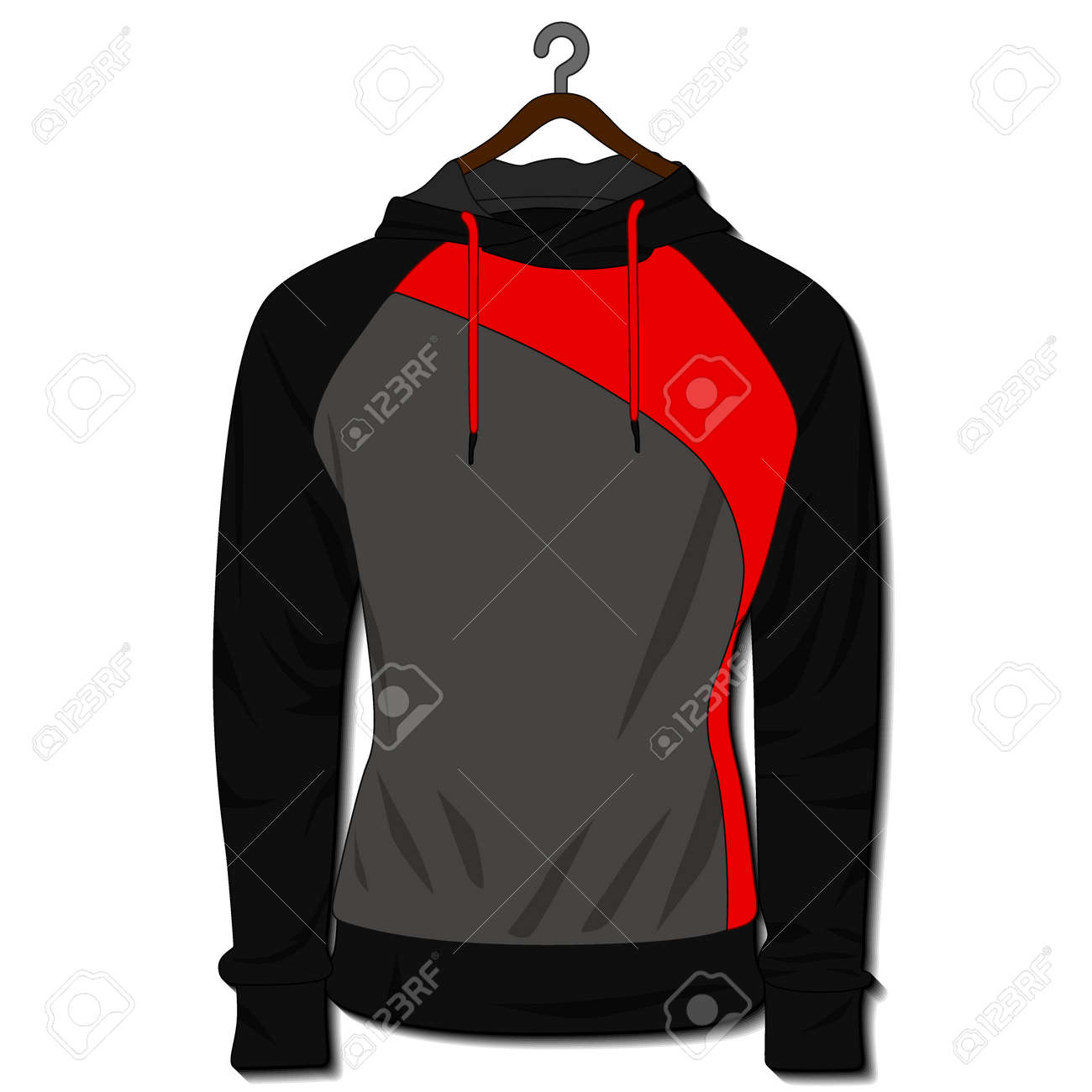 Hoodie jacket isolated on white background. Mockup template - 168266875 Hoodie jacket isolated on white background. Mockup template - 168266875