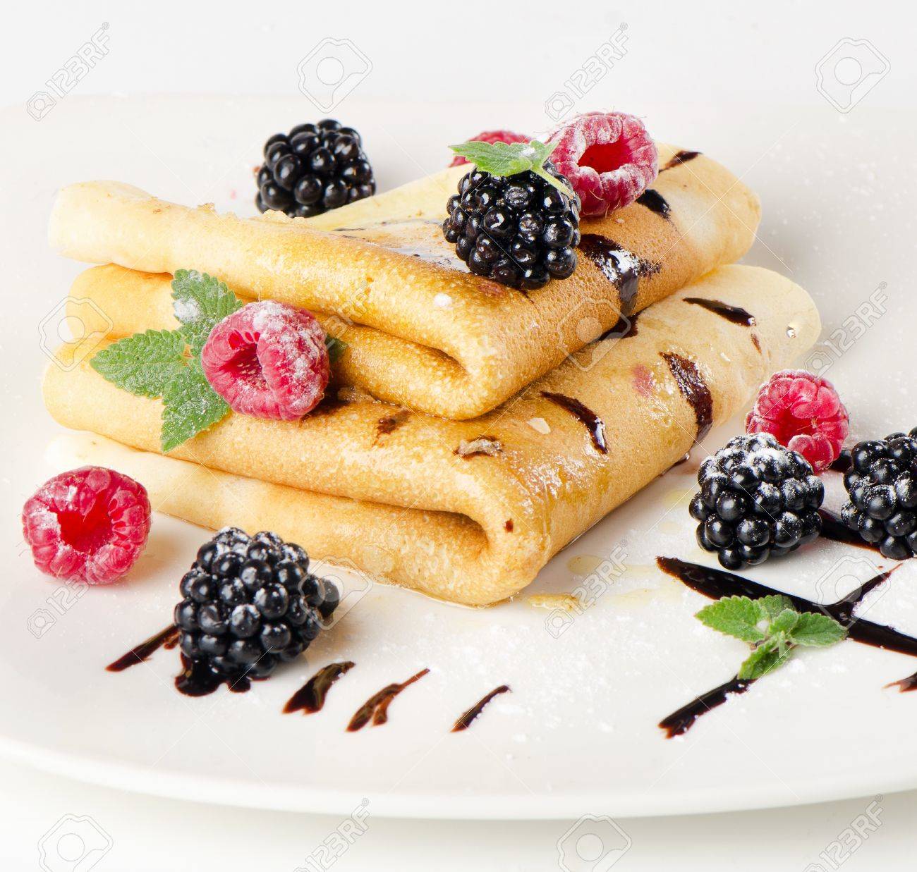 Sweet Crepes With Berries Stock Photo Picture And Royalty Free Image Image 18981524