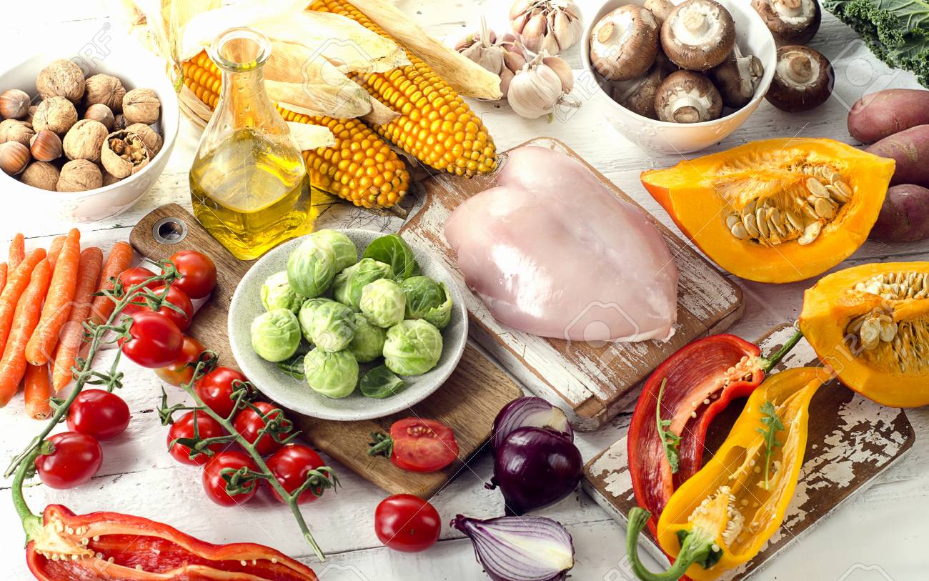 dieta de vegetales y pollo