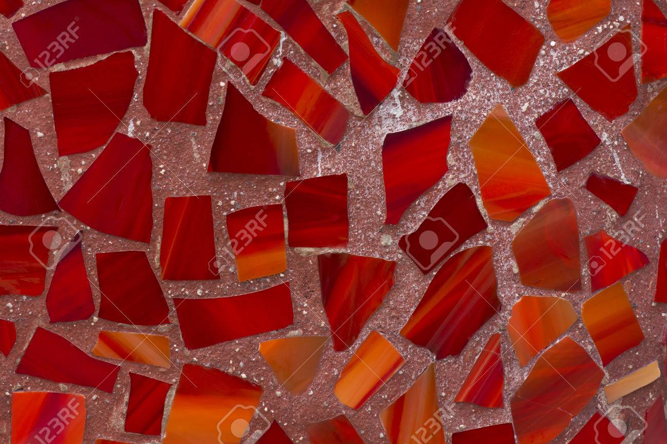 Mosaic wall decorative ornament from broken glass tile Stock Photo - 41478117