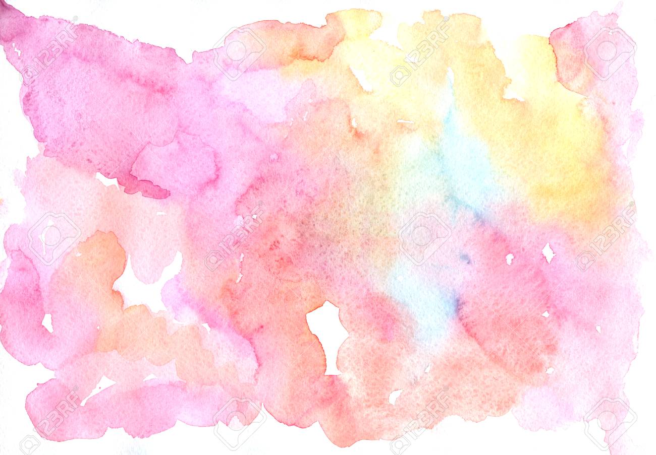 Light And Soft Watercolor Pattern Of Pink And Yellow Paints On