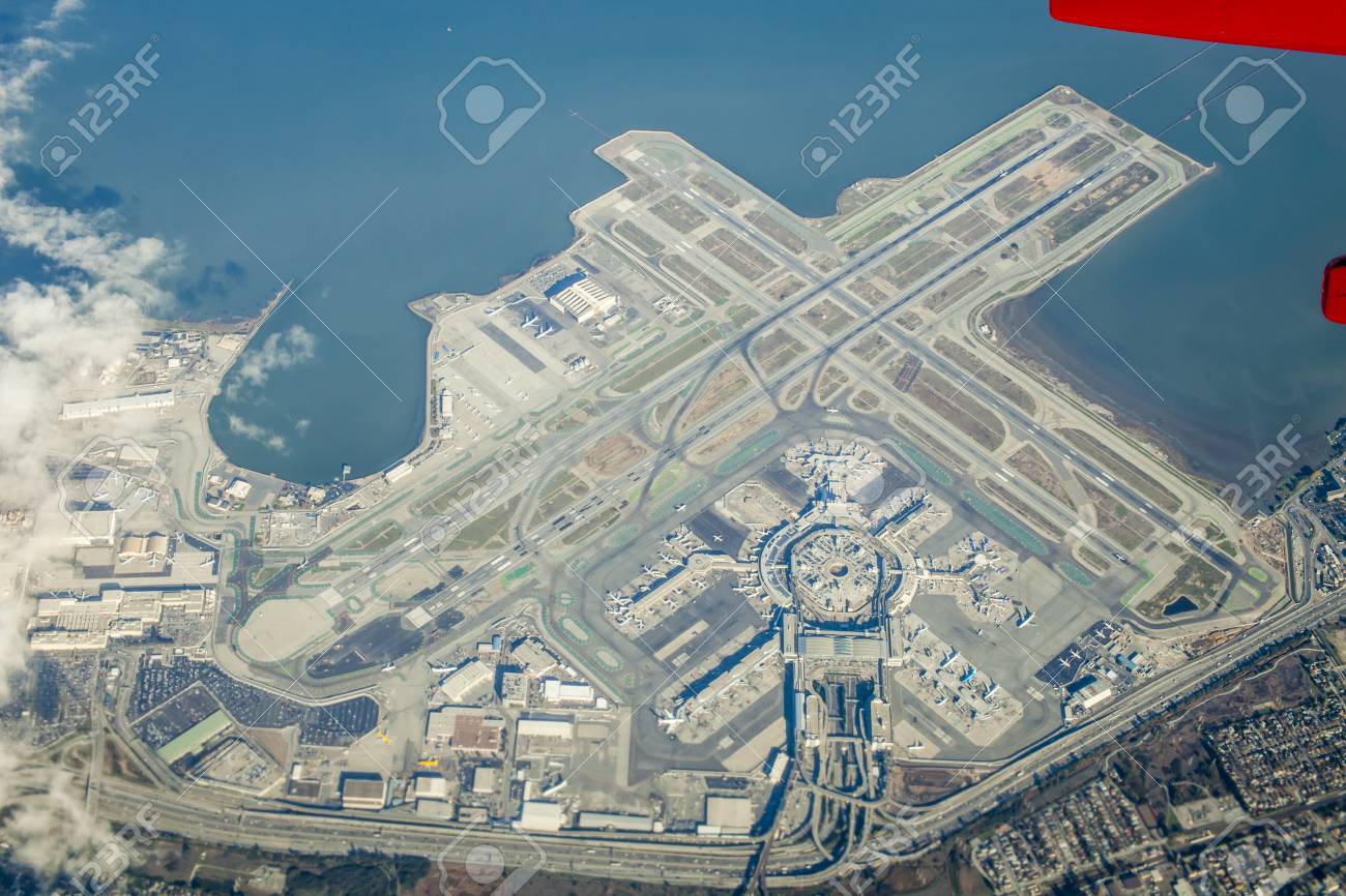 SAN FRANCISCO INTERNATIONAL AIRPORT AERIAL VIEW INTERNATIONAL TERMINAL POSTCARD