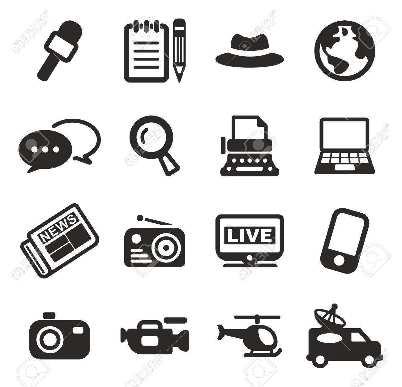 Journalist Or Reporter Icons Royalty Free Cliparts Vectors And Stock Illustration Image