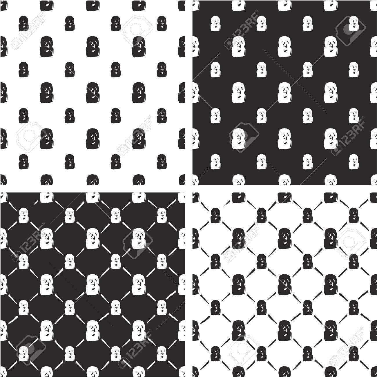メキシコの覆面レスラーやルチャリブレ アバターのフリーハンド大きな 小さなシームレス パターン セットのイラスト素材 ベクタ Image メキシコの覆面レスラーやルチャリブレ アバターのフリーハンド大きな 小さなシームレス パターン セットのイラスト素材 ベクタ Image