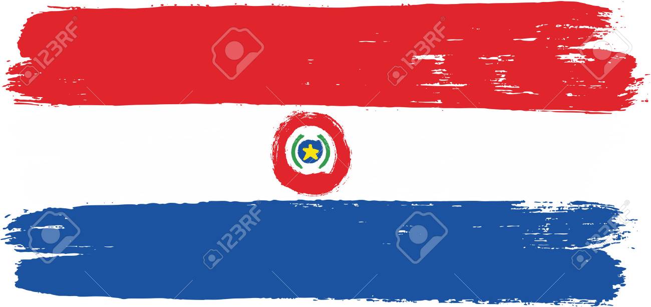丸いブラシで塗りつぶされたパラグアイ国旗ベクトル手 のイラスト素材 ベクタ Image