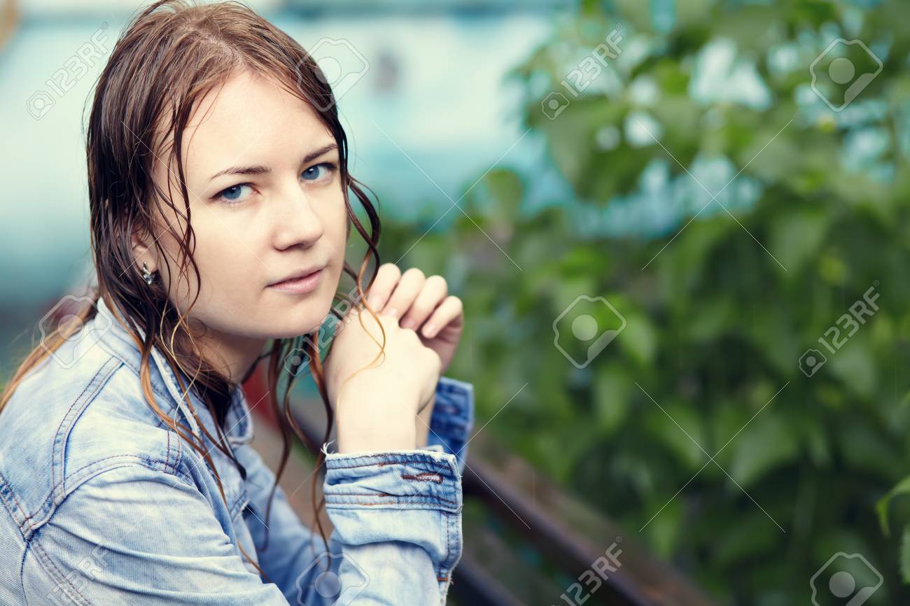 Girl Walking In The Rain Stock Photo Picture And Royalty Free