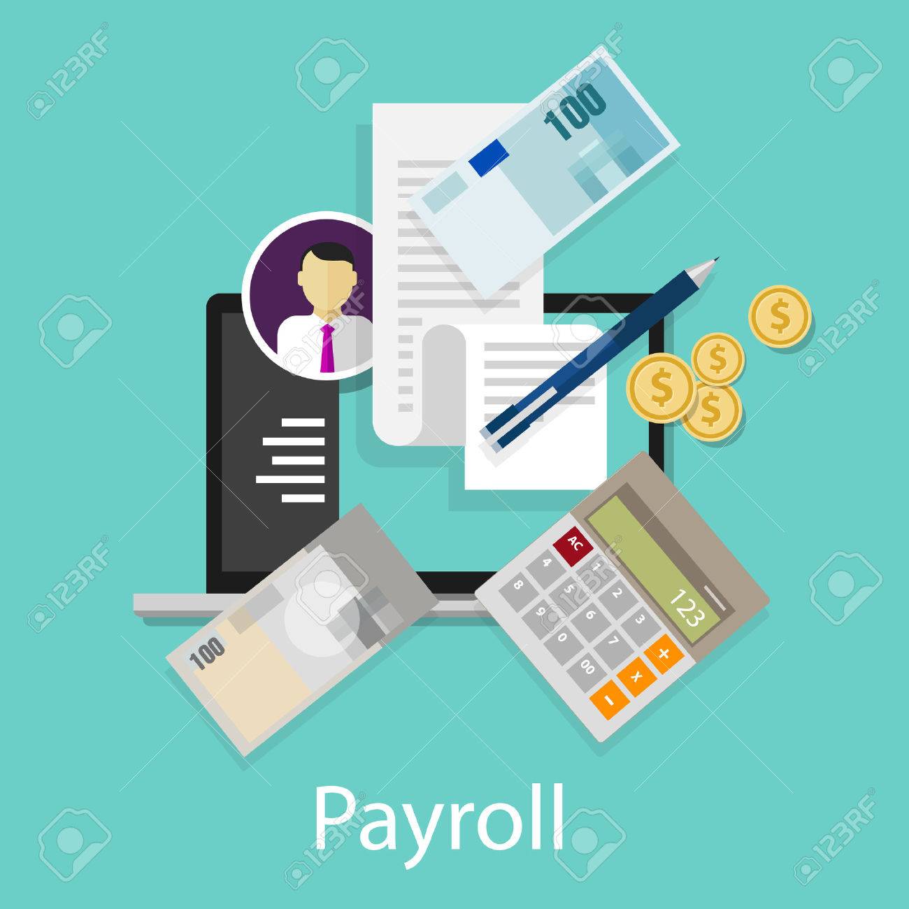payroll salary accounting payment wages money calculator icon symbol vector stock vector 46569764