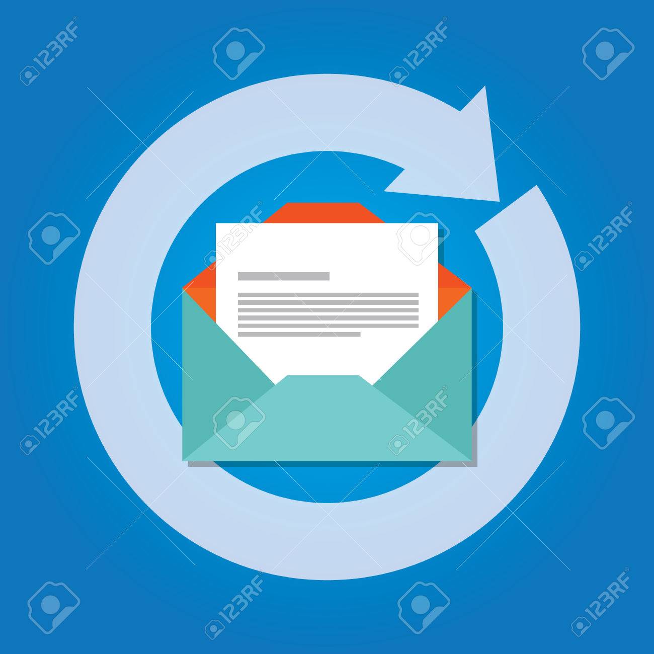 メール自動自動返信応答アイコン ベクトルを送信します のイラスト素材 ベクタ Image