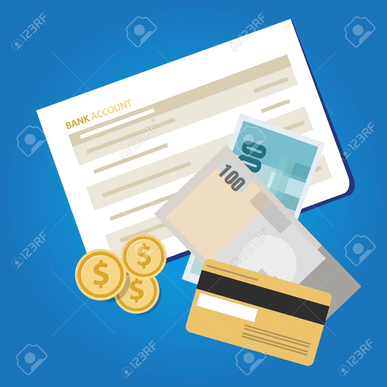 Declaration De Livre De Compte Bancaire Papier Monnaie Finances Epargne Investir Objet Vectoriel De Tresorerie Clip Art Libres De Droits Vecteurs Et Illustration Image 85352403