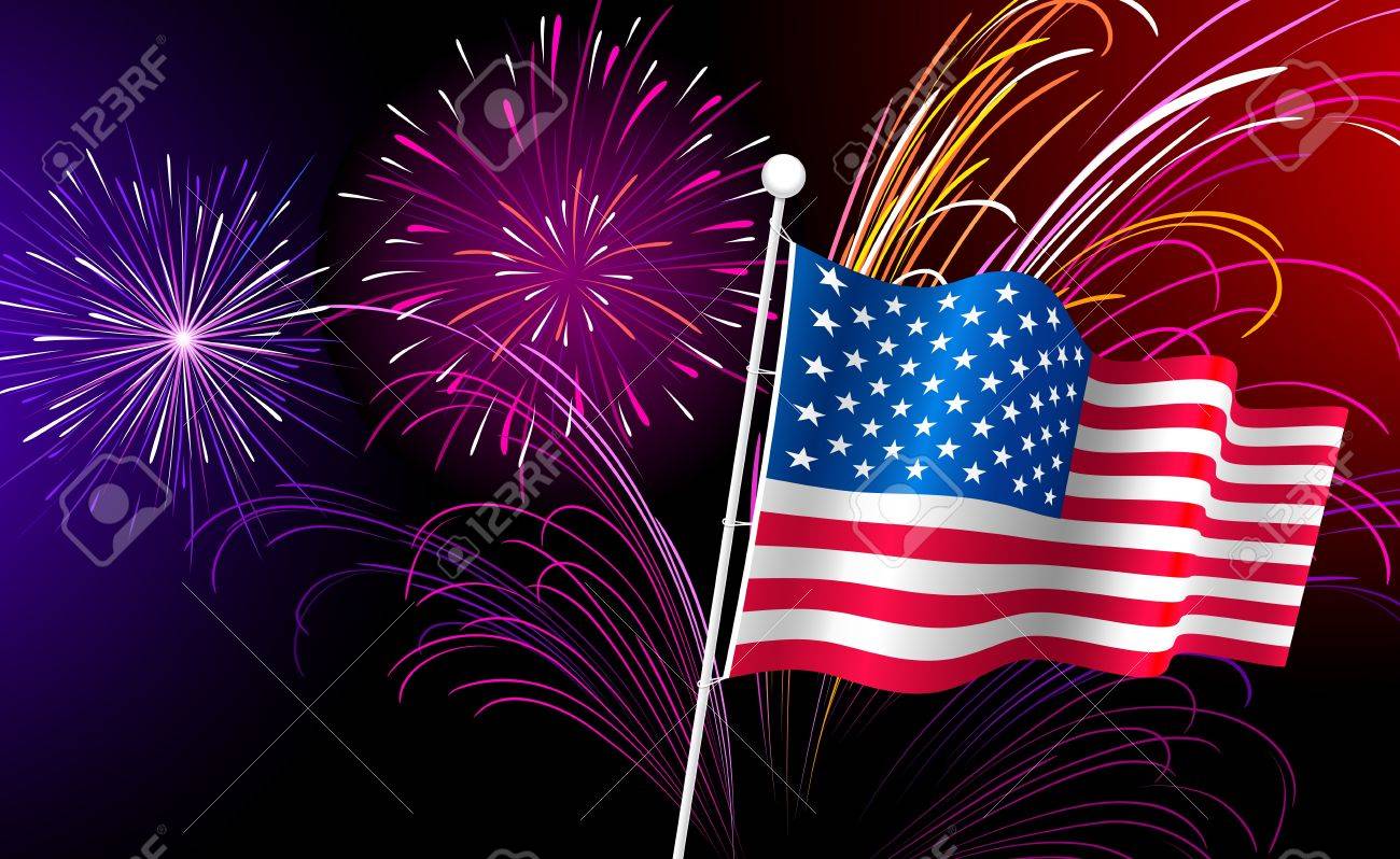 fireworks american flag