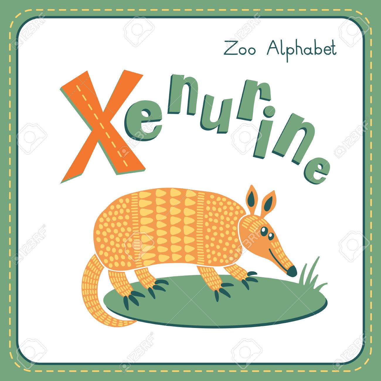 letter x xenurine alphabet with cute animals royalty free animals with letter x