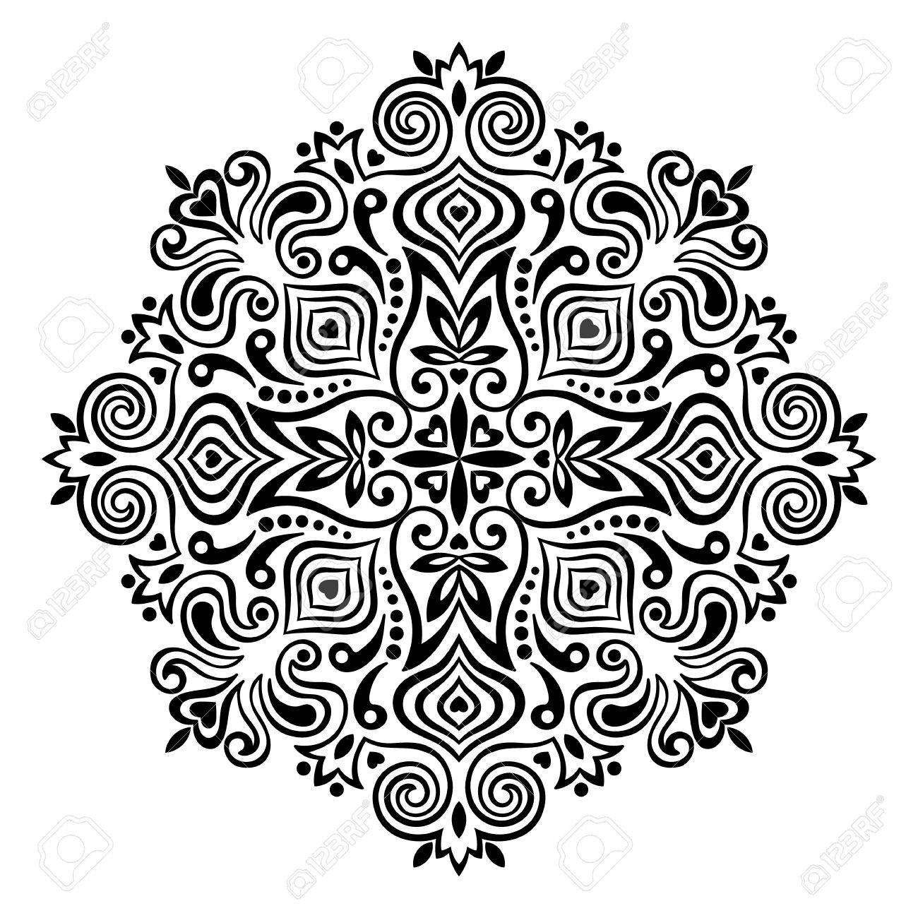 抽象的な花曼荼羅 デザインの装飾的な要素です ベクトルの図 のイラスト素材 ベクタ Image