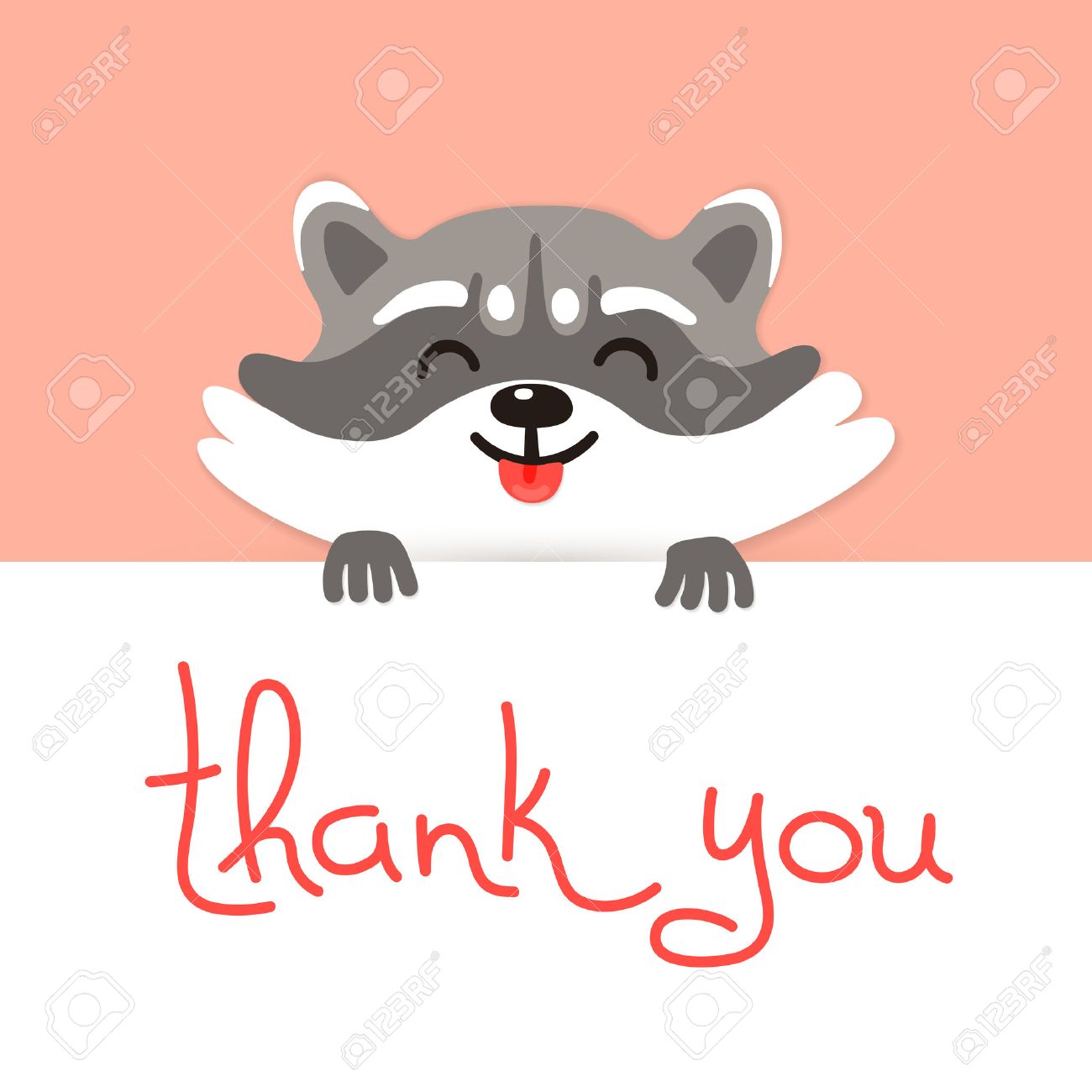Cute Raccoon Says Thank You. Vector Illustration. Royalty Free SVG,  Cliparts, Vectors, And Stock Illustration. Image 39621661.
