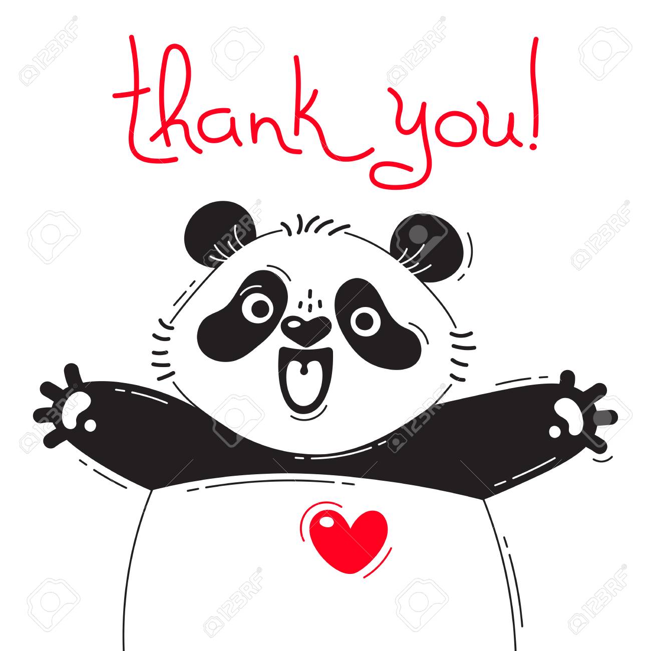 Illustration with joyful panda who says - thank you. For design of funny avatars, posters and cards. Cute animal. - 86736772 Illustration with joyful panda who says - thank you. For design of funny avatars, posters and cards. Cute animal. - 86736772