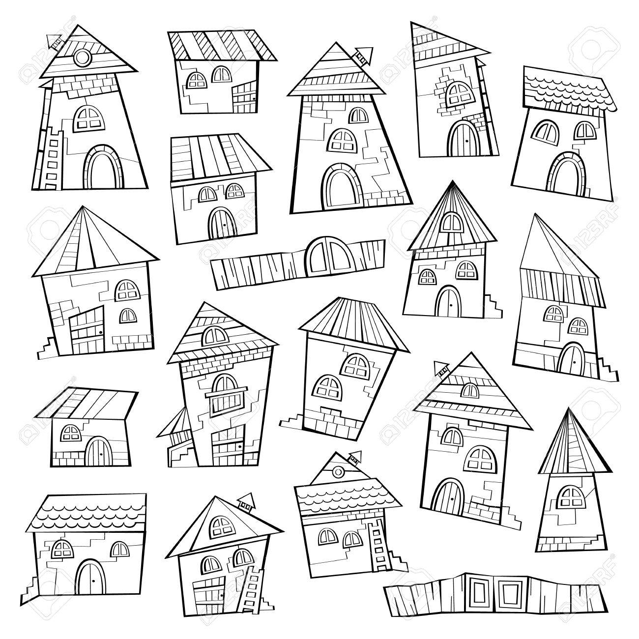 漫画のベクトルのおとぎ話家を描画します シリーズ別のロッジ のイラスト素材 ベクタ Image