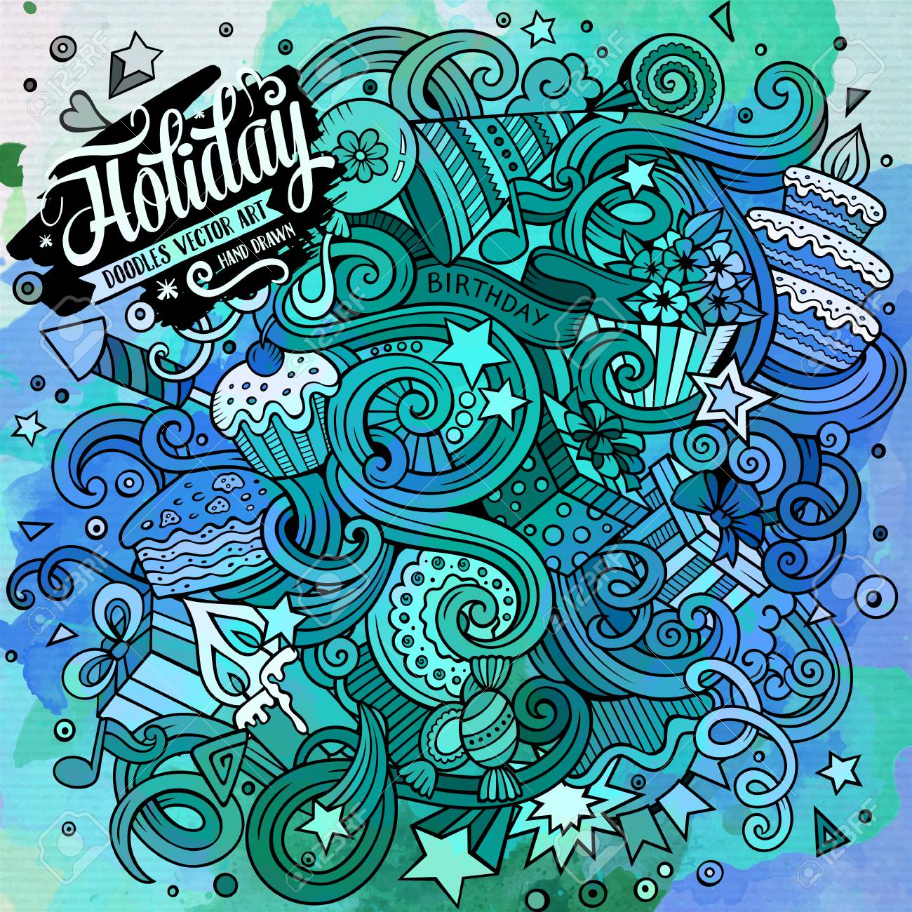 Dibujos Animados Dibujados A Mano Doodles Vacaciones Ilustración. Acuarela Detallada, Con Muchos Objetos De Fondo De Diseño Ilustraciones Svg, Vectoriales, Clip Art Vectorizado Libre De Derechos. Image 57277539. Dibujos Animados Dibujados A Mano Doodles Vacaciones Ilustración. Acuarela Detallada, Con Muchos Objetos De Fondo De Diseño Ilustraciones Svg, Vectoriales, Clip Art Vectorizado Libre De Derechos. Image 57277539.