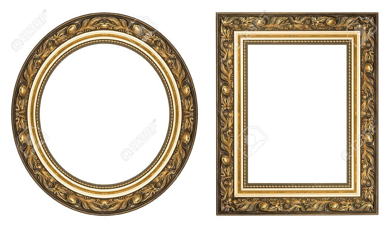 楕円形および長方形ゴールドの額縁装飾模様 の写真素材 画像素材 Image