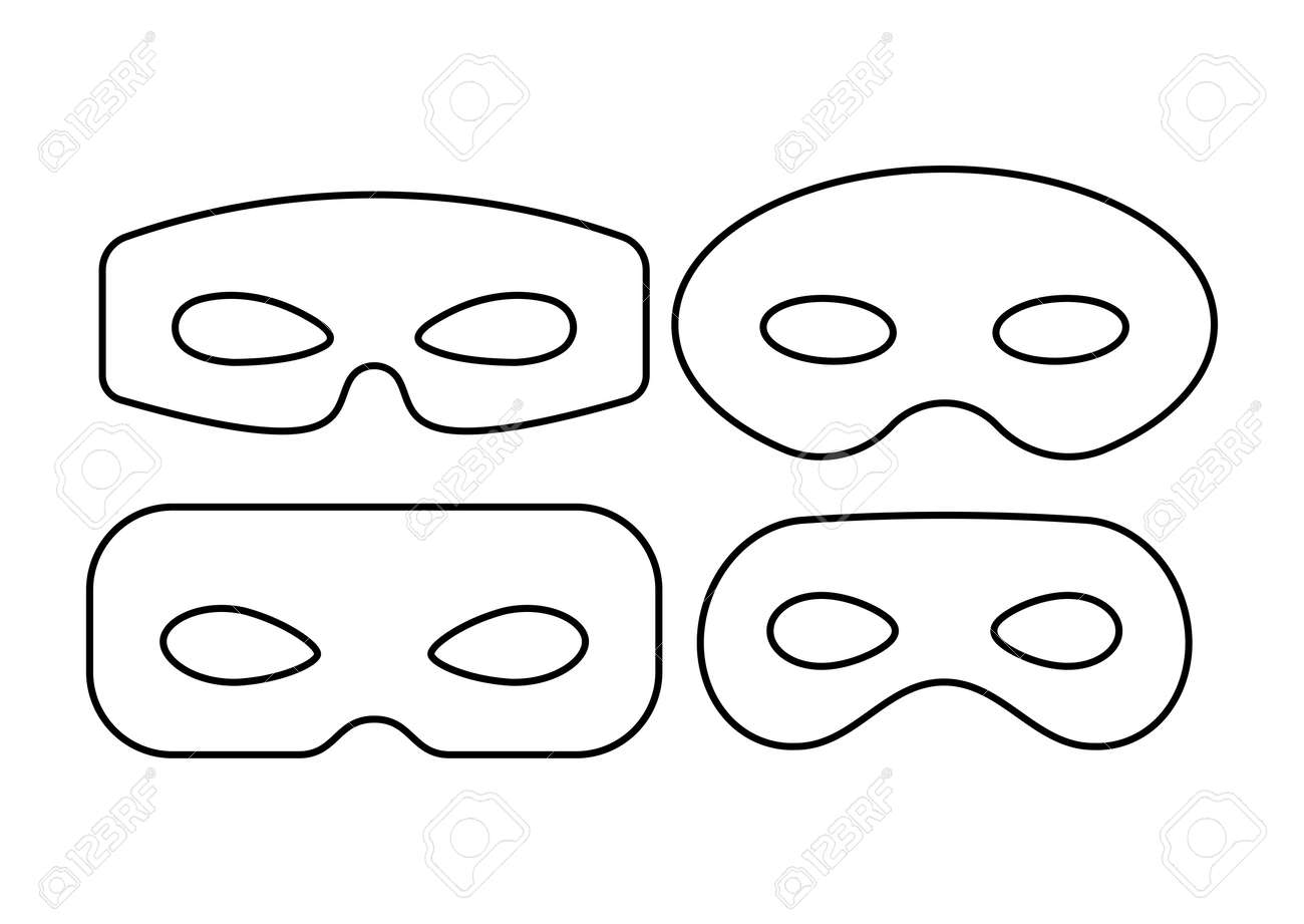 Mask Superhero Or Carnival Bandit Burgar Line Art Vector Icon Set Royalty  Free SVG, Cliparts, Vectors, and Stock Illustration. Image 188028895.