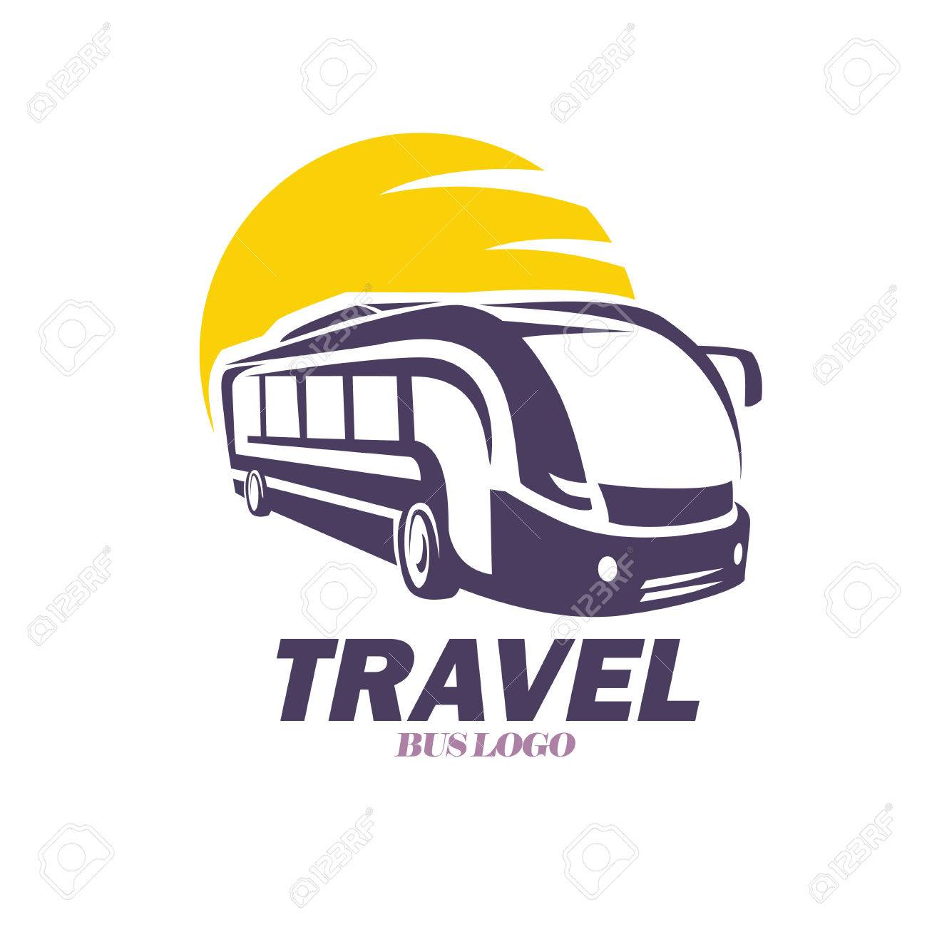 modern bus symbol stylized icon for logo or emblem template royalty