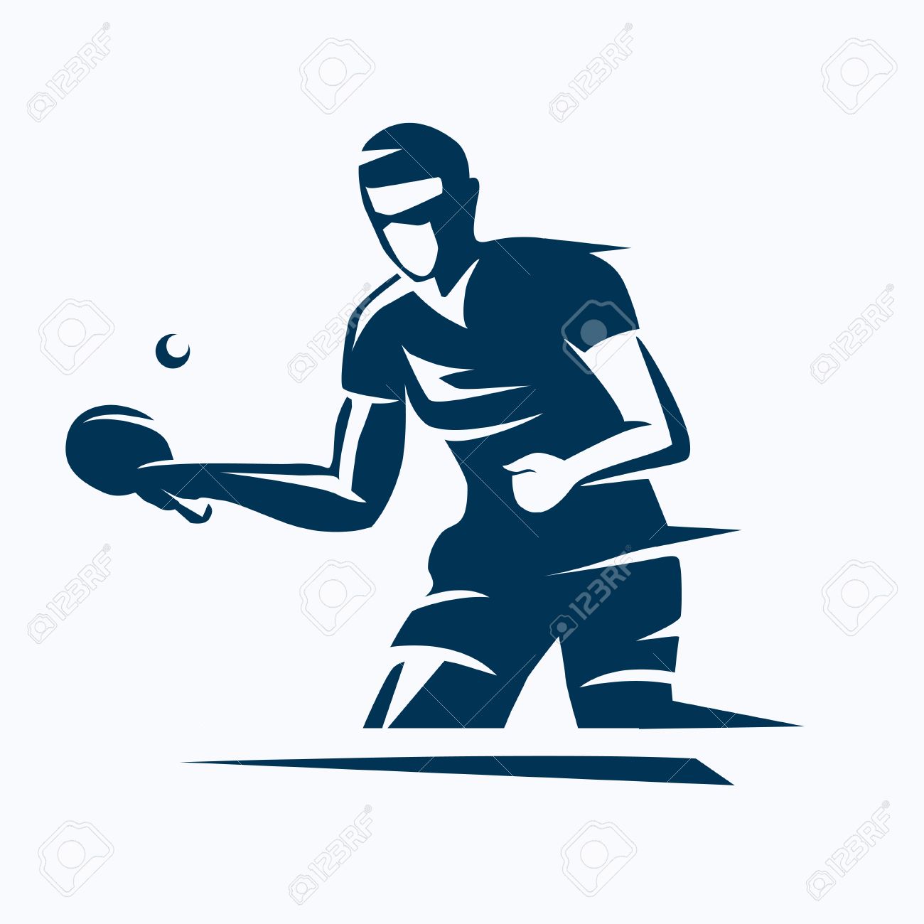 Table Tennis Player Stylized Vector Silhouette Ping Pong Logo Royalty Free Cliparts Vectors And Stock Illustration Image 84438763