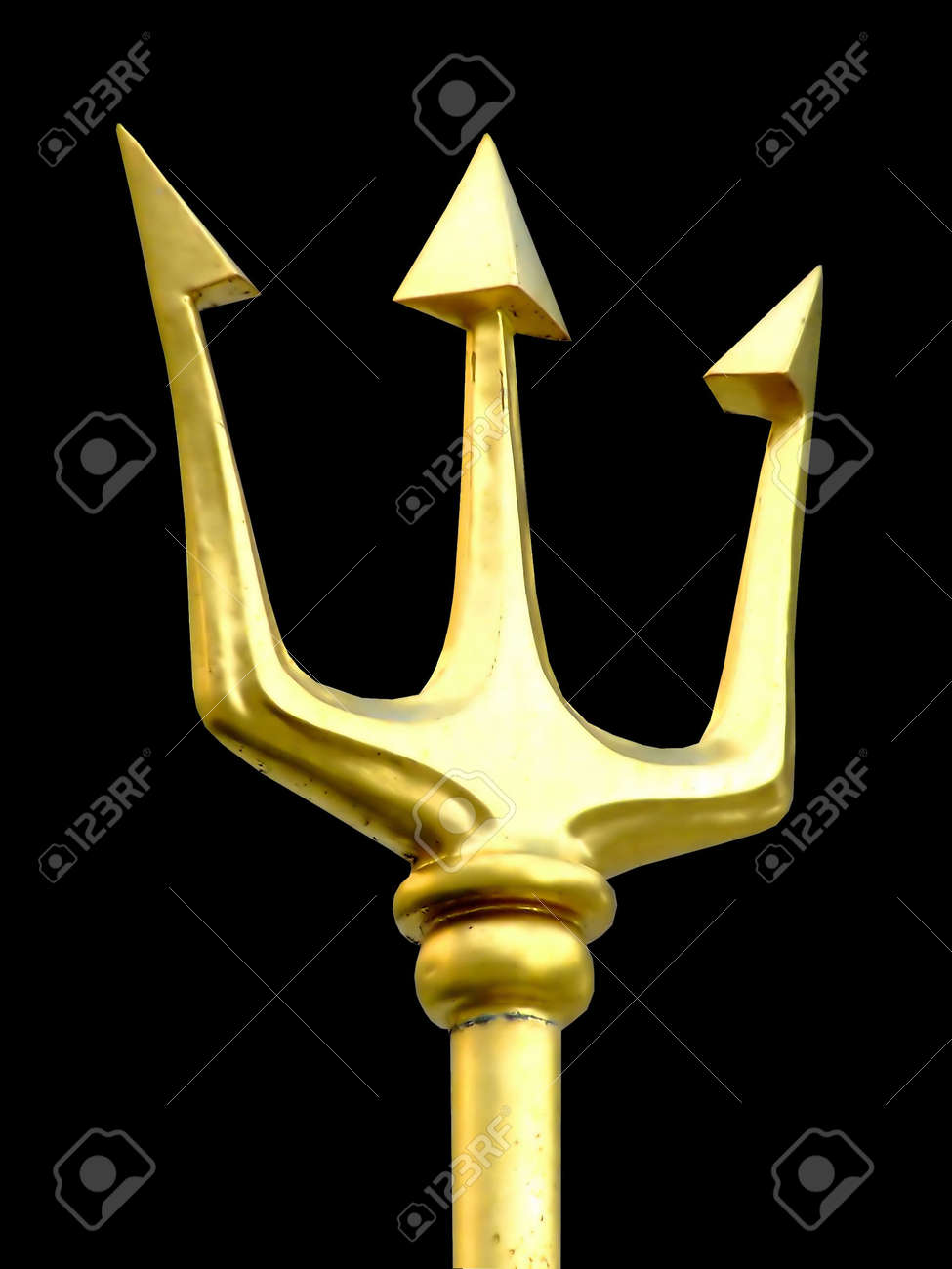 Gold Javelin With Three Thorns In Poseidon Style Stock Photo Picture And Royalty Free Image Image
