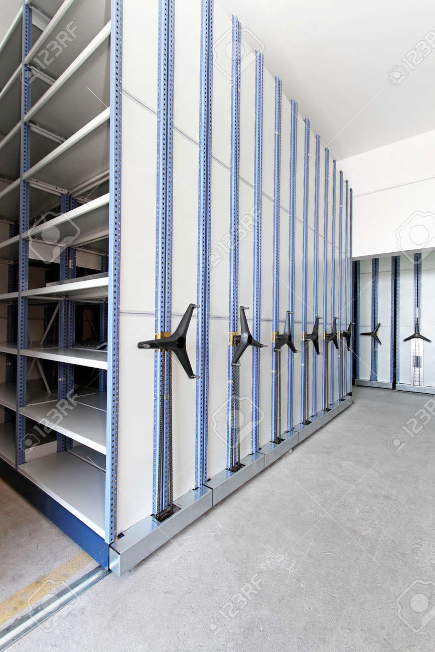 carousel storage racks on Rolling Hand Crank Storage Shelving Roller Racks Archive Stock Photo Picture And Royalty Free Image Image 152785905