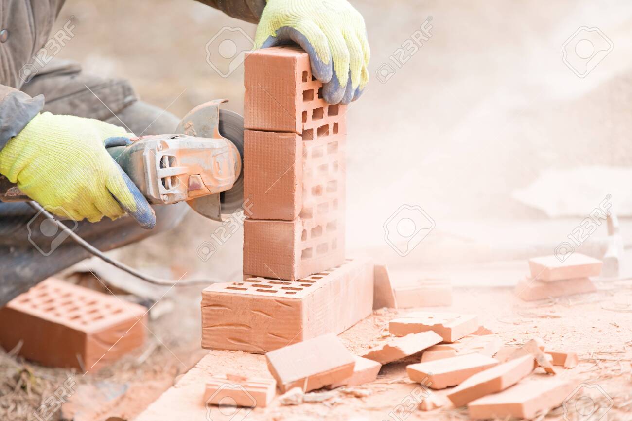 Brick Cutting With Angle Grinder Tool 