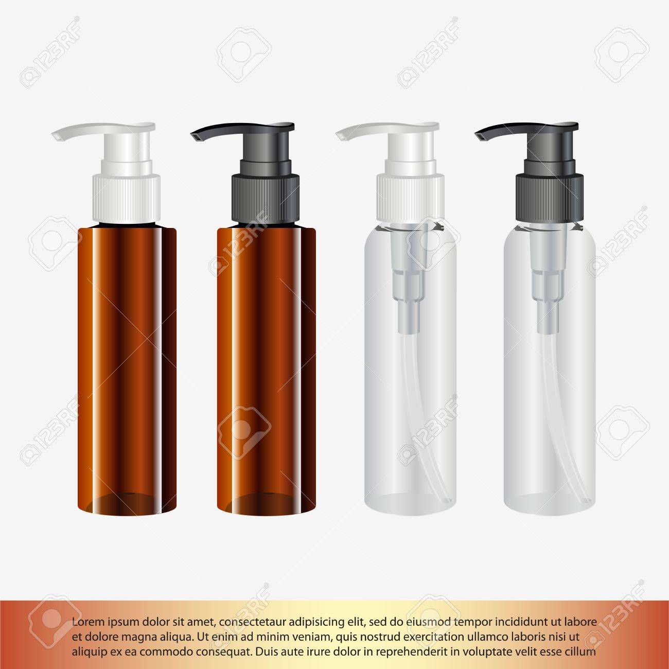 ゲルのクリーム シャンプー オイル 化粧品ボトルのイラスト素材 ベクタ Image