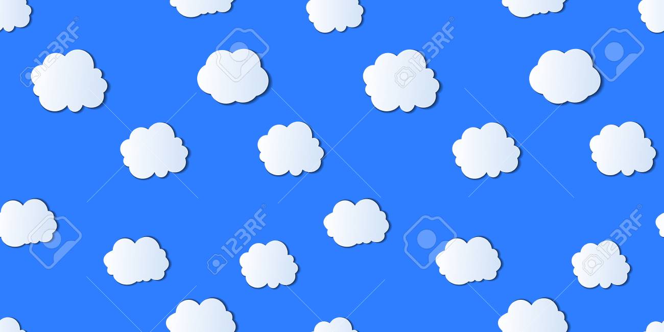Vector Seamless Pattern Cloudy Sky Bright Light Blue Color Royalty Free Cliparts Vectors And Stock Illustration Image