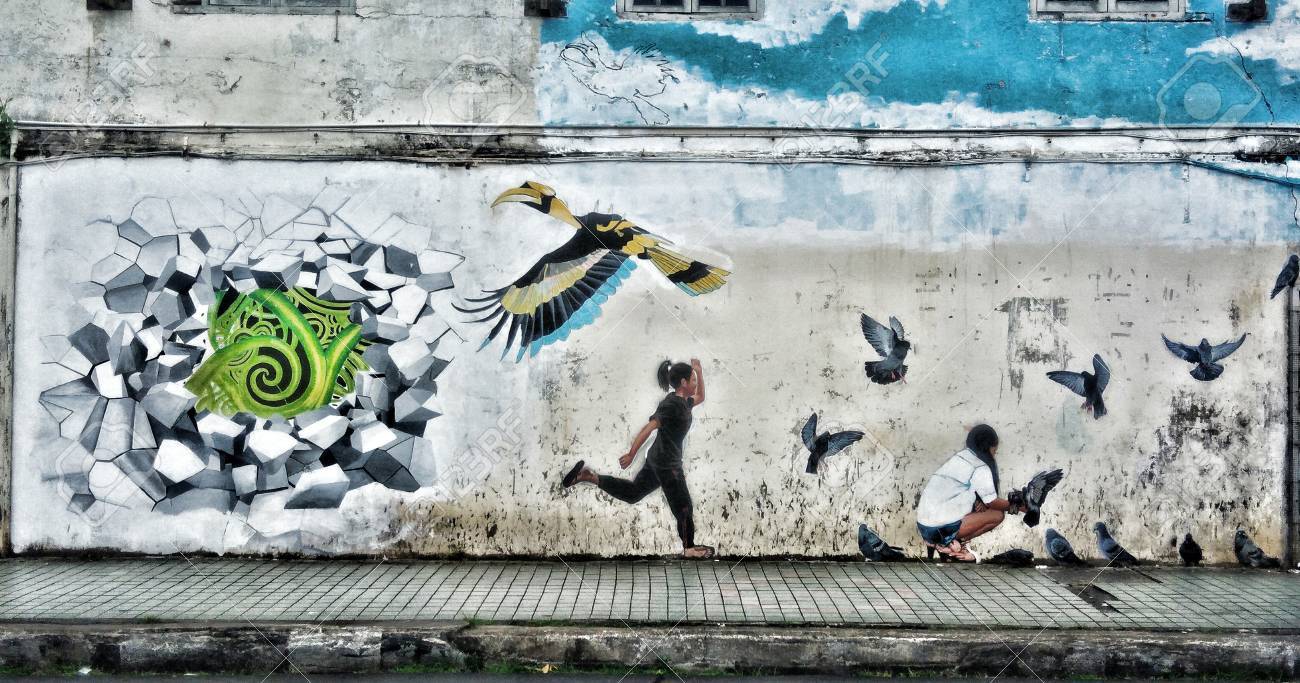 picture Creative Street Wall Art Painting creative wall arts stock photo picture