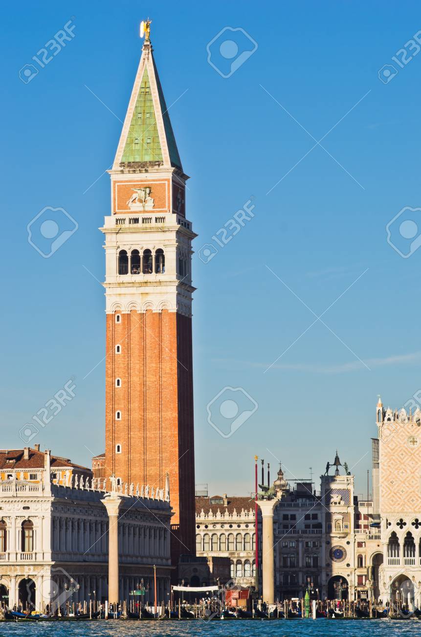 Campanila Bell Tower At Piazza San Marco From The Other Side Stock Photo Picture And Royalty Free Image Image