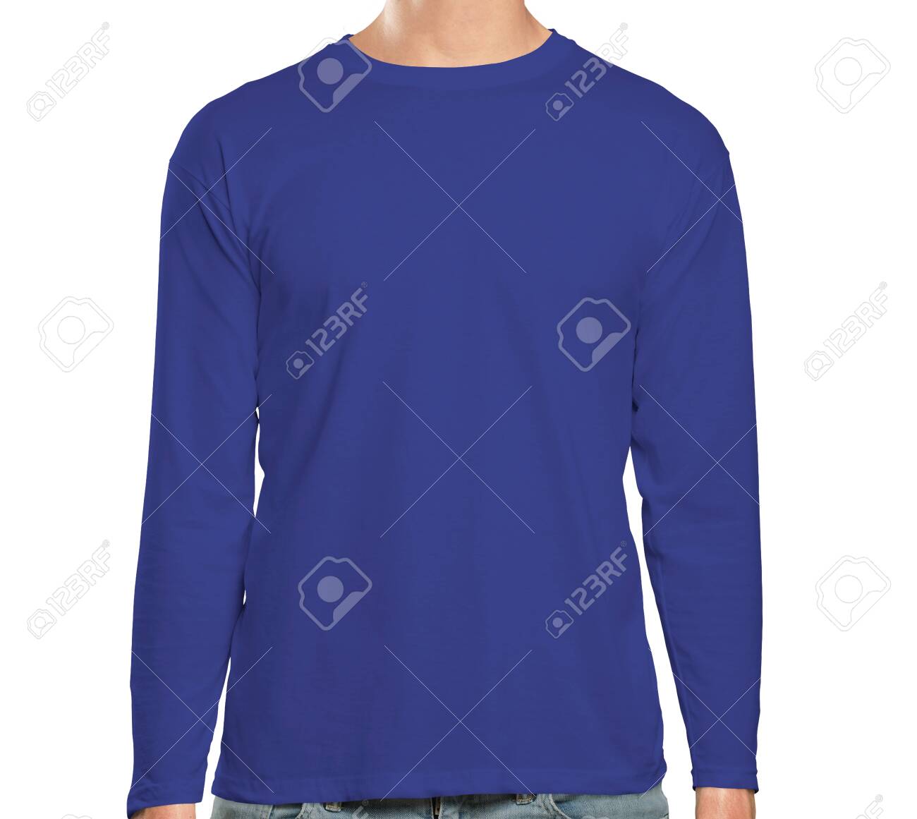 This High Resolution Front View Long Sleeve Tshirt Mock Up In Stock Photo Picture And Royalty Free Image Image