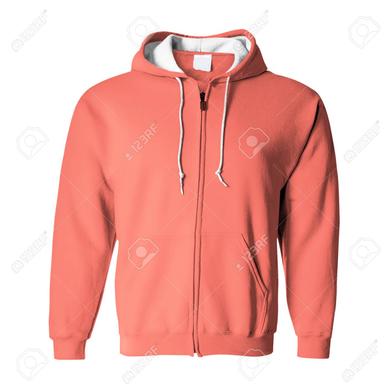 coral color hoodie