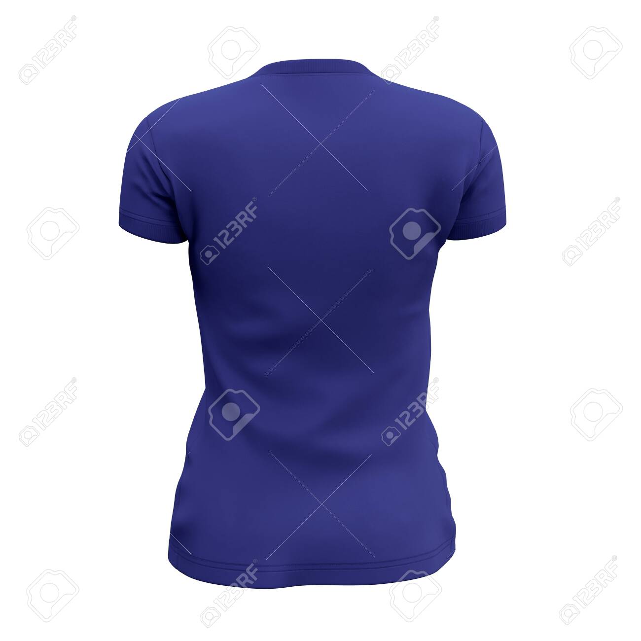 This Back View Womens V Neck T Shirts Mock Up In Royal Blue Color Stock Photo Picture And Royalty Free Image Image