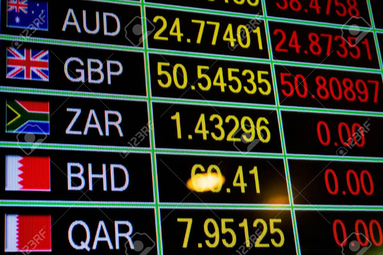 通貨為替レートのデジタル モニターを表示します。の写真素材・画像素材 Image 58988160