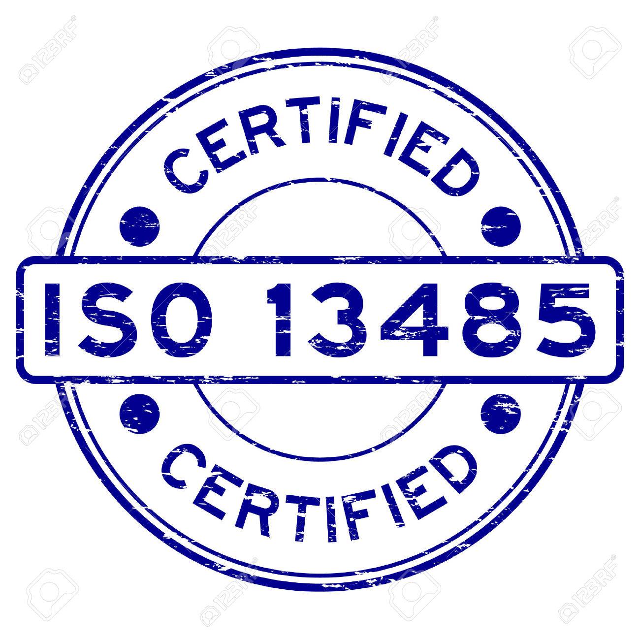 グランジ青い iso 13485 認定スタンプ ロイヤリティフリークリップアート