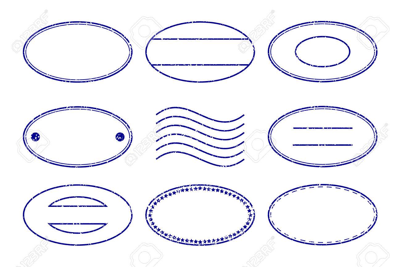 青い楕円形の郵便切手と消印白い背景の上のセット のイラスト素材 ベクタ Image 青い楕円形の郵便切手と消印白い背景の上のセット のイラスト素材 ベクタ Image